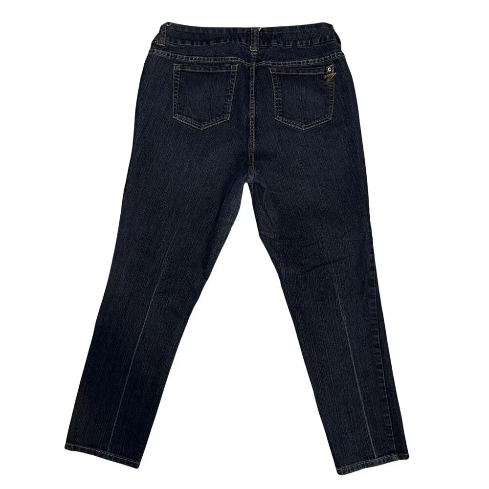 Torrid Plus Size Bootcut Jeans Womens 16 28 Blue Denim Stretch Dark Wash Pockets - Picture 5 of 8
